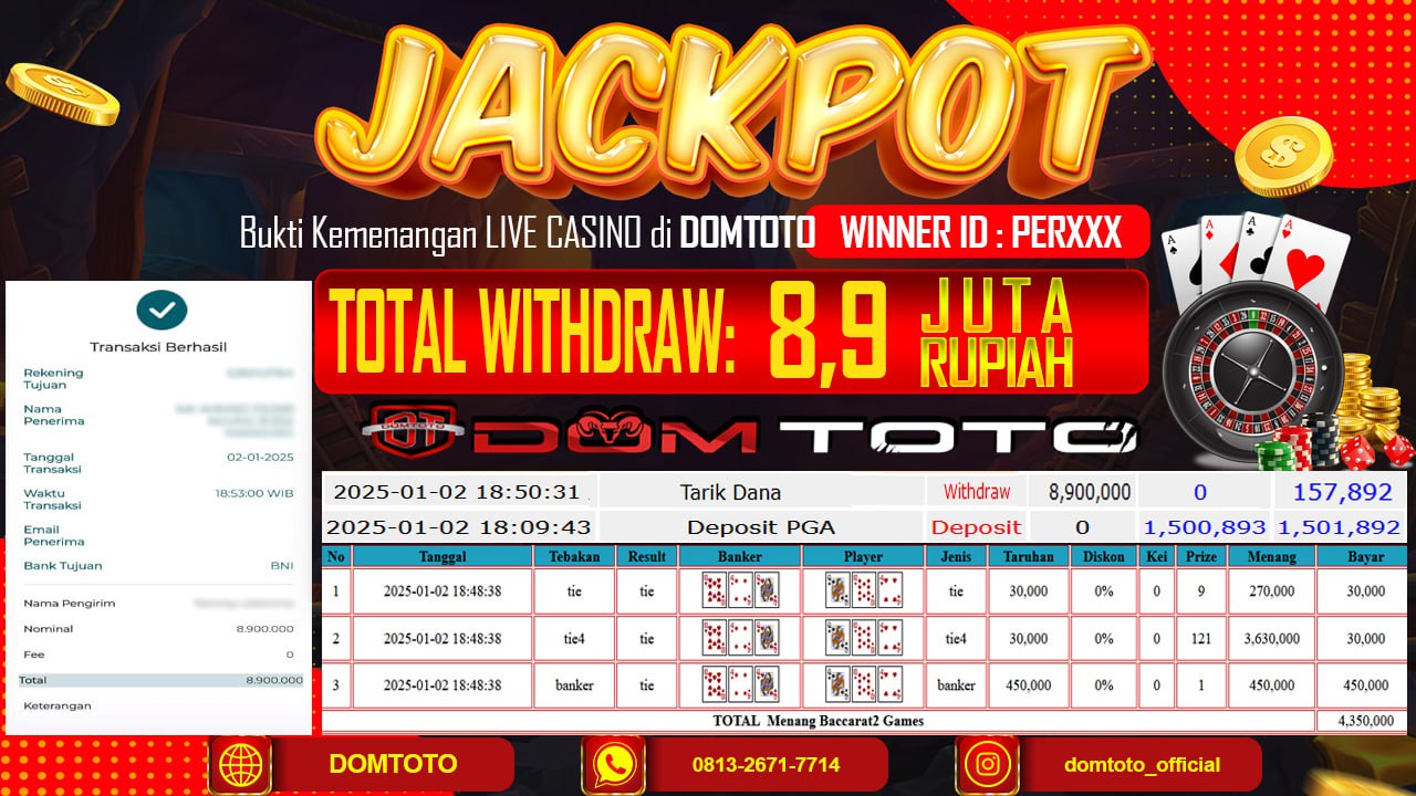 JACKPOT LIVE GAMES BACCARAT2 2 JANUARI 2024